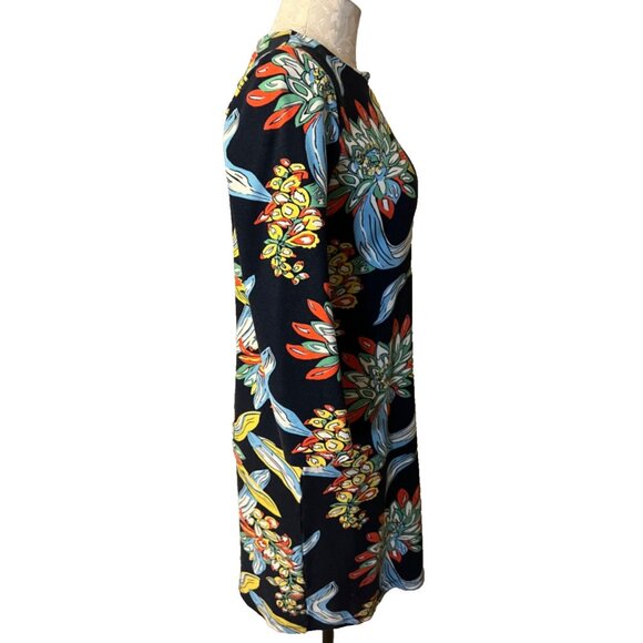 Draper James Dress S Small Stretch Vibrant Florals Career Church 3/4 Long Sleeve - Picture 4 of 8